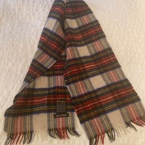 Vintage Scottish Tartan Plaid Cashmere Wool Scarf